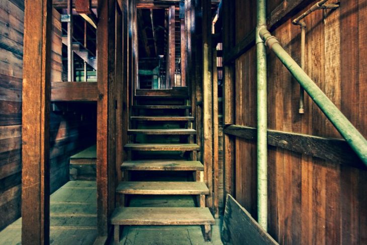 An attic space in the Winchester Mystery House, rumored to be haunted by restless spirits.