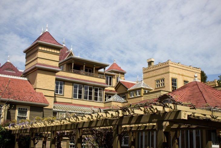 A fascinating architectural detail in the Winchester Mystery House, reflecting its unique character.