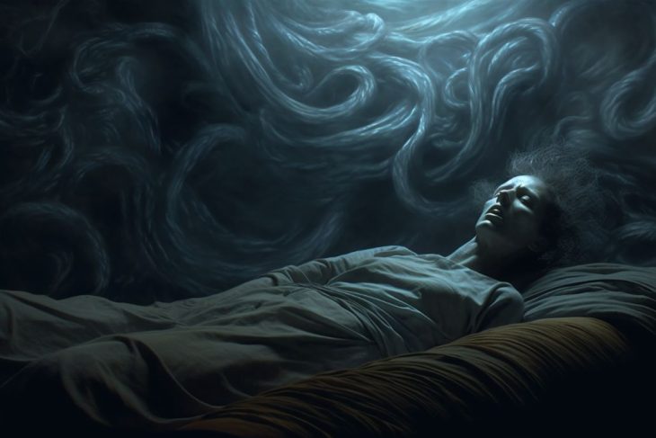 A person with excessive daytime sleepiness, a sleep disorder related to sleep paralysis.
