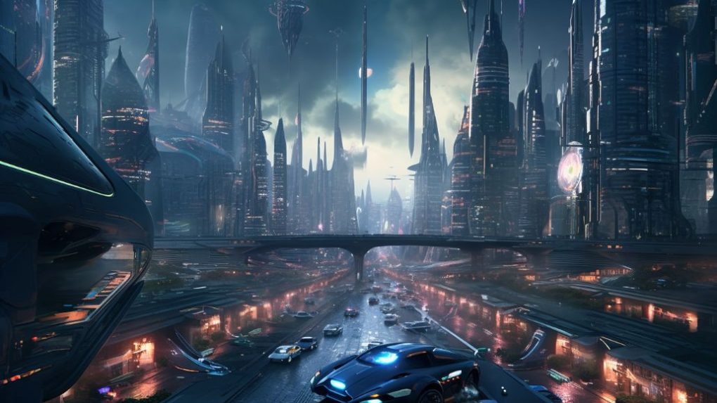 A future scene of a city