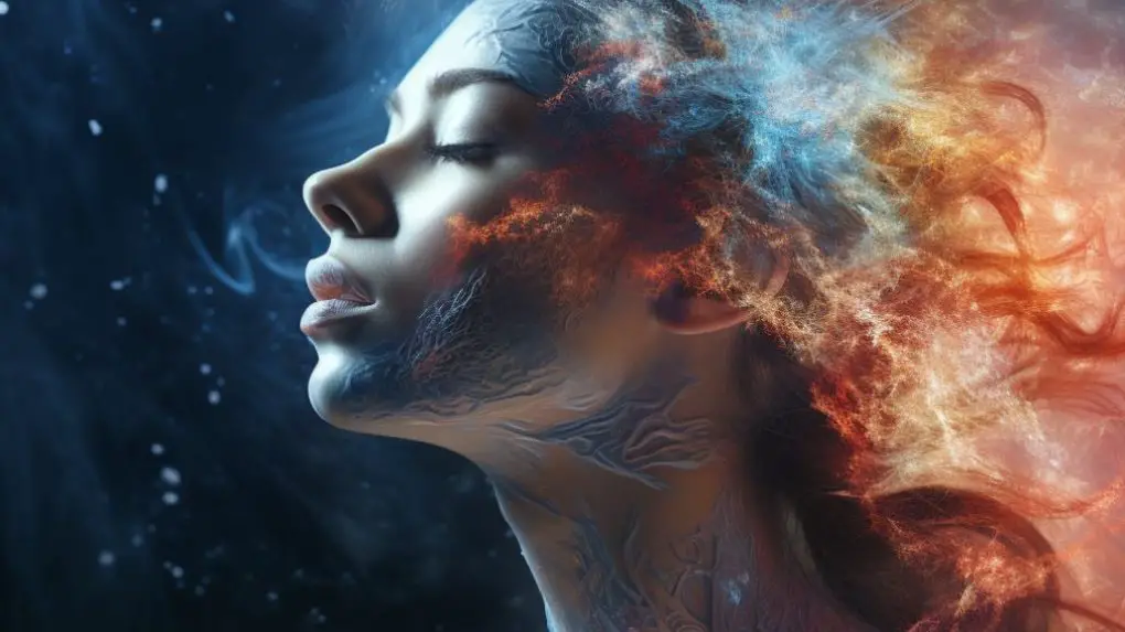 A human soul emerging from a human mind